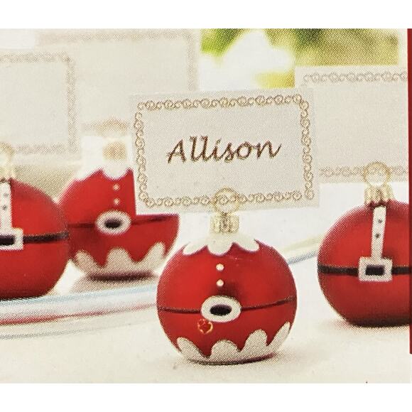 Decorative Christmas Glass Ornament Place Card Holders 4 Sets of 4 READ - Picture 5 of 7